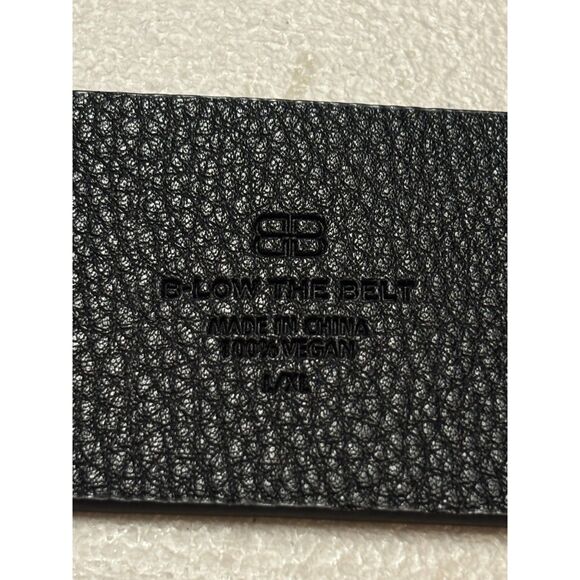 B-Low The Belt black vegan leather statement belt with gold ring buckle main image 11